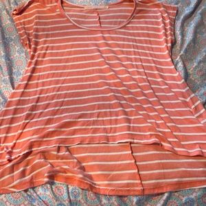 Orange and white striped top